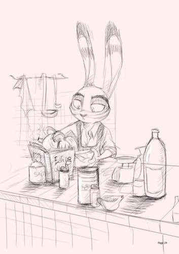 A hare in the kitchen